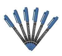 HEALEEP Marcadores de Multifuncionales 6 Piezas Tamaño Fino 0.6mm y Grueso 1.2mm Azul para Mapeo y Maquillaje Profesional en Piel