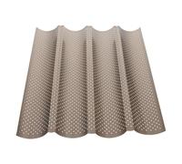 HEALEEP Molde para Hornear Pan Francés de 4 Ranuras en Acero al Carbono, Bandeja Antiadherente Dorada para Horno Doméstico, Utensilio Multifunción Adecuado para Panadería y Cocina