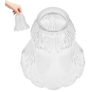HEALEEP Pantalla de Cristal Esmerilado en Forma de Tulipa para Lámparas Colgantes de Techo Base E27, Cubierta de Repuesto para Lámparas de Comedor y Ventiladores de Salón