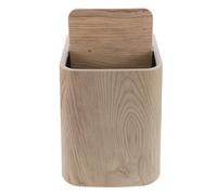 HEALEEP Papelera con Tapa Abatible de 8,5 L Estilo Rústico de Polipropileno, Tamaño Mediano en Color Madera Original, Cubo de Basura Compacto para Baño, Dormitorio y Oficina, Papelera