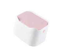 HEALEEP Papelera de Escritorio Mini de Plástico Rosa Bote de Basura Pequeño Contenedor de Residuos Multifuncional para Oficina y Hogar Compacto y Práctico