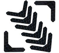 HEALEEP Pegatinas Antideslizantes para Alfombras 12 Pcs Negras, Adhesivo Reutilizable y Lavable, Diseño en U de 123x123 Mm, Aptas para Suelos de Madera, Baldosa y Mármol, Evita