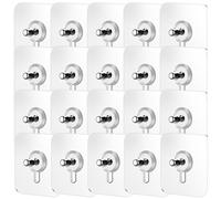 HEALEEP Pegatinas Autoadhesivas para Tornillos 20 Unidades, Gancho de Pared sin Perforación, Adhesivo Resistente para Colgar en Baño, Cocina y Hogar, Diámetro 14 Mm, Reutilizable y Fácil