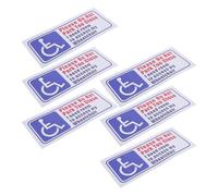 HEALEEP Pegatinas de Señal de Acceso para Discapacitados 6 Unidades, Calcomanías Adhesivas de Plástico 20 X 8 Cm Símbolo de Silla de Ruedas, Señal de Estacionamiento para Coche,
