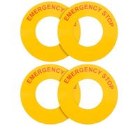 HEALEEP Pegatinas de Señal de Parada de Emergencia Industriales 4 Piezas Adhesivas Resistentes Pp 62 Mm Diámetro Exterior 31 Mm Interior para Maquinaria y Equipos de Seguridad Industrial