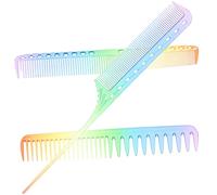 HEALEEP Peine de Peluquería Profesional 3 Unidades Compacto Ergonómico para Mujeres y Niños Uso Doméstico y Salón Peluquería Colores Transparentes