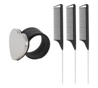 HEALEEP Peine Magnético Profesional para Peluquería Negro 4 Piezas Imán, Silicona Flexible, Resistente a Altas Temperaturas, Herramienta para Sujetar Pinzas y Accesorios de Cabello, Uso