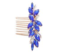 HEALEEP Peineta Lateral para Boda en Color Azul Cobalto, Accesorio Cabello de Novia Cristales Tipo Ojo de Caballo en Verde Intenso, Joyería Nupcial Elegante para Fiesta y Ceremonia