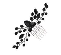 HEALEEP Peinetas Laterales Negras de Cristal para Boda, Pieza de Pelo de Novia Circonitas, Accesorio Ligero y Delicado para Damas y Eventos Obsequios