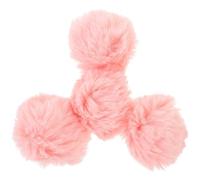 HEALEEP Pequeño Pin con 4 Pompones de Lana Artificial Rosa, Decoración Ligera y Realista para Ropa y Sombreros, Adecuado para Manualidades DIY