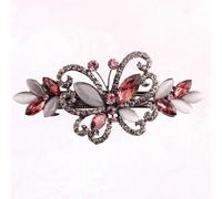 HEALEEP Pinza Pelo Mujer Estilo Vintage Diseño de Mariposa de Cristal, Aleación Elegante y Creativa para Fiestas y Banquetes