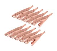 HEALEEP Pinzas de Cocodrilo de Cobre Pequeñas 10 Unidades, Abrazaderas de Resorte Boca Plana para Pruebas Eléctricas, Conexiones Temporales y Cableado en Espacios Reducidos