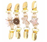 HEALEEP Pinzas para Ropa 4 Piezas, Clip para Suéter y Cárdigan Cierre de Pato, Hebillas Creativas de Metal y Abs Perlas, Accesorios para Prendas Delicadas y Uso Diario Varios estilos