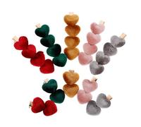 HEALEEP Pinzas Pelo Forma de Corazón, Horquillas de Terciopelo Mixtas, 5 Pares para Mujer, Accesorios Cabello, Sujetan el Flequillo sin Resbalar, Ideales para Peinados y Varios estilos