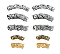 HEALEEP Pinzas Pelo para Rastas 10 Piezas, Cuentas de Aleación Forma de Tubo, Accesorios para Trenzas y Decoración del Cabello, Joyería Ajustable para Cabello Trenzado y Rizado