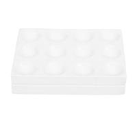 HEALEEP Placa de Cerámica para 12 Orificios, Placa de Reacción Puntual de Porcelana Resistente al Desgaste, Soporte para Experimentos Químicos de Almacenamiento