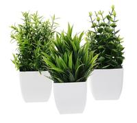 HEALEEP Plantas Artificiales Decorativas De Escritorio 3 Piezas Pequeñas Mini Bonsái Falso con Maceta De Plástico para Hogar Oficina Dormitorio Decoración Interior