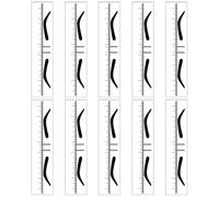 HEALEEP Plantillas para Cejas Pvc Desechables 10 Unidades Regla Guía para Cejas Amarilla Estrecha Herramienta de Maquillaje Precisión y Mapeo Facial Profesional