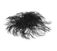 HEALEEP Postizo de Cabello Humano Rizado con Flequillo, sin Costuras, Esponjoso y Transpirable, Tamaño Medio, Color Negro Natural, con Clip para Aumento de Volumen y Cobertura de Calvas,