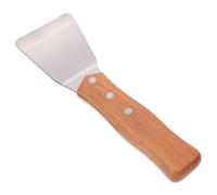 HEALEEP Raspador Multiusos de Plancha de Acero Inoxidable Mango de Madera, Herramienta para Pegar Película y Espátulas para Bistec, Apto para Cocina, Barbacoa y Teppanyaki, Diseño