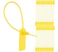 HEALEEP Sellos de Seguridad Desechables Autoblocantes 100 Unidades, Etiquetas de Bridas Ajustables Color Amarillo, Precintos Impermeables para Embalaje, Transporte y Control
