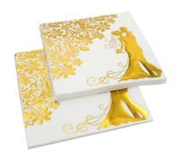 HEALEEP Servilletas Decorativas para Boda Diseño Elegante y Chic, 40 Piezas de Pulpa de Madera Seguras y Aptas para Banquetes y Entretenimiento Diario