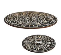 HEALEEP Tablero de Radiestesia Grande de Madera Redondo para Péndulo, Decoración del Hogar y Suministros de Brujería, Marcas Claras, Diseño Artesanal, Uso para Adivinación y Conexión