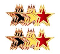 HEALEEP Tarjetas para Fiestas de Cine Estrellas Doradas, 18 Piezas de Cartulina para Decoración de Tableros de Anuncios y Fotomatones, Recortes Adhesivos para Cumpleaños y Eventos