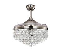 Healer 42 inch Crystal Ceiling Fan with Lights and Remote Control 3 Light Level, Modern Luxury Chandelier Fans Lighting wi...