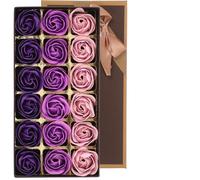 Healeved 1 Caja Jabón De Rosas Líquido Falso Burbuja Artificial Barra De Jabón Diseño De Flores De Jabón Accesorios De Flor De Jabón De San Valentín Púrpura Caja De Cartón
