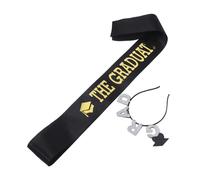 Healeved 1 Establecimiento De Diadema De Graduación Y Faja Set Decorative Grad Band Con Cinturón De Hombro Para Favores De Fiesta De Graduación Y Celebraciones De Tapa De Soltero