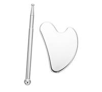 Healeved 1 Juego De Herramientas Para El Cuidado De La Piel Con Varilla De Tendón Masajeador Para El Cuidado De La Piel Placa De Raspado Cara Masajeador Facial De Jade Herramienta De