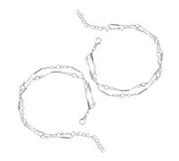 Healeved 1 Juego Tobilleras Ajustables De Metal Mujer De Joyería Capas 2 Piezas