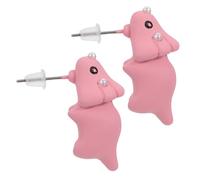Healeved 1 Par Aretes Pendiente Semental Clips De Oreja De Dibujos Animados Joyas De Oreja De Fiesta Joyería Del Oído Colgante De Oreja Rosa Arcilla Polimérica