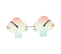 Healeved 1 Par Gafas de sol champiñón delirio Hombres Víspera de Todos retro moda Gafas sin borde lentes de sol con forma de hongo gafas de fiesta Metal Colorful