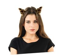 Healeved 1 Par horquilla de orejas de gato pequeño diademas de orejas de gato para niñas pinza de de halloween pinzas para el pelo de la oreja franela Leopard