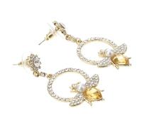 Healeved 1 Par pendientes de abeja colmena earrings adolescentes pendientes pendiente de abeja de de imitación pendientes colgados pendientes colgantes de abeja Aguja de plata 925