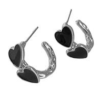 Healeved 1 Par Pendientes De De Espadas Corazón Tuercas Pendientes Pequeños Pendientes Para Mujer Pendientes Para Mujeres Pendientes De Disfraz Para Mujer Negro Latón