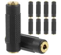 Healeved 10 adaptadores auxiliares Hembra a Hembra - Acoplador de Conector estéreo de 3,5 mm para extensión de Auriculares, estéreo de Coche o Sistema de Sonido doméstico - Conector de Cable