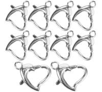 Healeved 10 Cierres de Langosta de Metal para Joyería Diy, Hebillas Aplicables Tamaño Blanco Platino, Accesorios para Pulseras y Collares, Ideales para Manualidades y Reparación