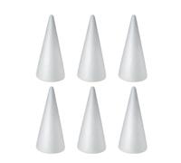Healeved 10 Conos de Espuma Blancos para Manualidades Infantiles, Sólidos, Aptos para Pintar, Ideales para Adornos y Estimular la Imaginación en Preescolar