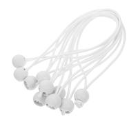 Healeved 10 Cuerdas Elásticas con Bolas Blancas de 20 CM Reutilizables para Exteriores Sujetadores Resistentes para Toldos Sombrillas y Multiusos para Jardín y Camping