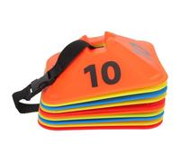 Healeved 10 Discos Planos Cuadrados para Entrenamiento Deportivo Números 1-10 Marcadores de Fútbol y Baloncesto Plástico Resistente Ligeros y Compactos para Ejercicios de Agilidad al