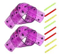 Healeved 10 Piezas Regla Flexible Transparente PVC Suave y Resistente Escala Dual Centímetros y Resistente Impactos Colores Vivos para Escuela Oficina y Hogar