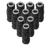 Healeved 10 Rollos Rollos de Hilo Encerado Negro para Coser Cuero, Hilo Plano de Poliéster Resistente y Flexible para Reparación de Calzado y Artesanía en Cuero