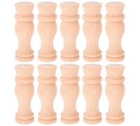 Healeved 10 Unidades Husillos Decorativos Estriados de Madera sin Pintar para Muebles y Vino, Diseño Multifuncional en Estilo Europeo Forma de Calabaza para Proyectos DIY y Restaurantes