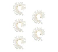 Healeved 10 Unidades Pendientes Tipo Ear Cuff para Mujer Diseño Floral y Perlas de Color Claro, sin Perforar, Ligeros, Ideales para Fiestas y Festivales Temática de Hadas