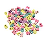 Healeved 100 Piezas de Madera Números Coloridos para Manualidades Decoración de Pared y Proyectos DIY Material Seguro y Corte Preciso Adecuado para Fiestas y Aulas Educativas