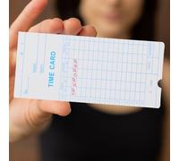 Healeved 100 Tarjetas Doble Cara en Papel Resistente para Control Horario de Empleados Hojas para Registro de Asistencia Accesorios de Oficina Formato Inglés Paquete Económico