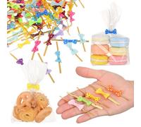 Healeved 100 Unidades Retorcidos Color Aleatorio de Poliéster Decorativos y Funcionales para Bolsas de Dulces y Café para en Tiendas de Postres y Comerciales